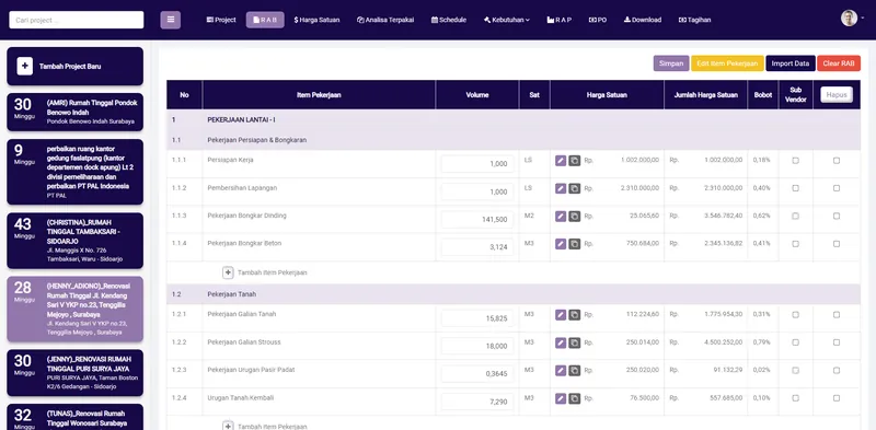 Analisa Harga Satuan — PT Akkarya Jaya Pratama