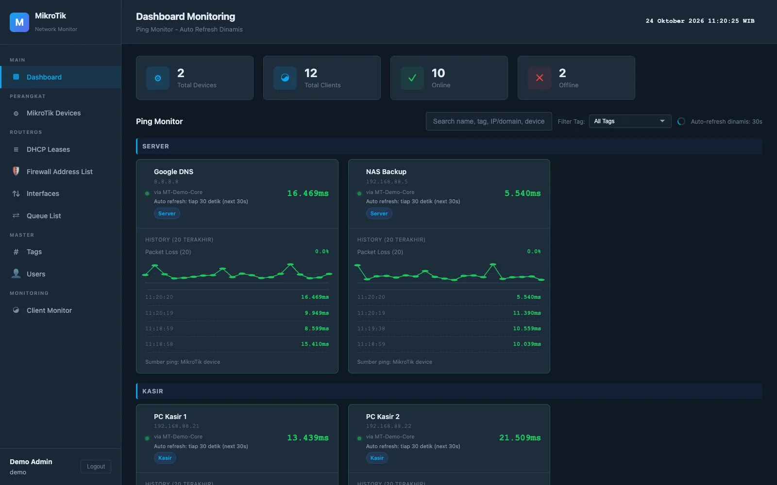 MikroTik Monitoring — Personal project