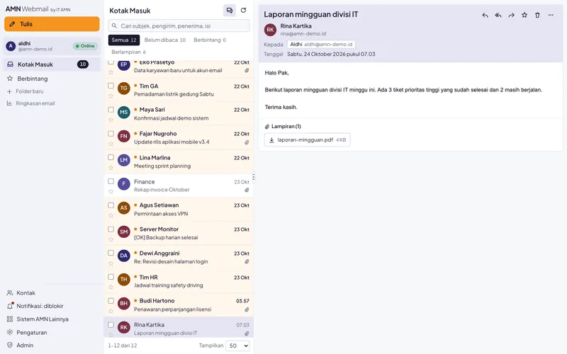 Webmail AMN — PT Adhitama Mitra Nusantara